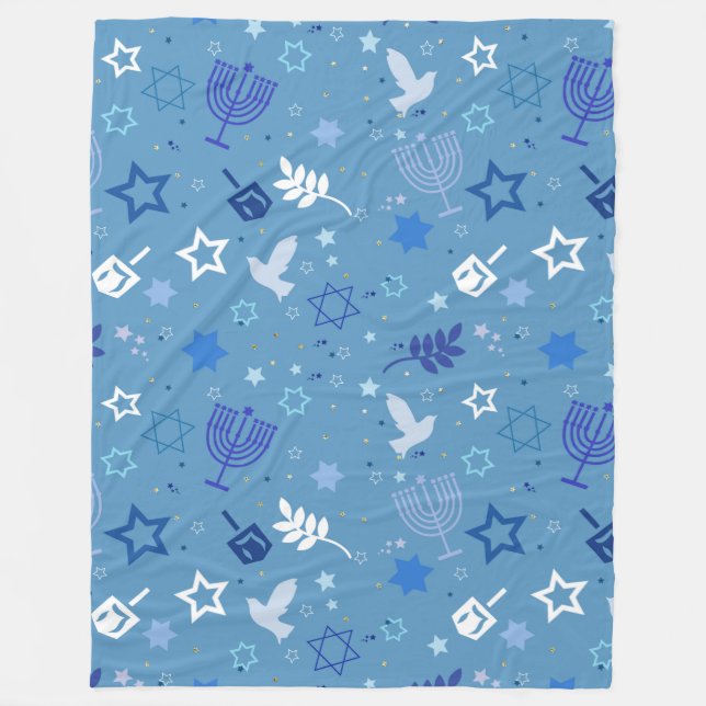 Hanukkah Symbols Fleecedecke (Vorderseite)
