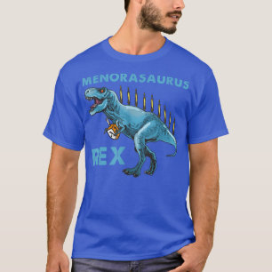 Hanukkah T-Rex Menorasaurus Dinosaur Menorah Lusti T-Shirt