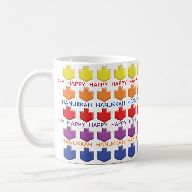 Hanukkah Tasse "3D Dreidels" (Links)