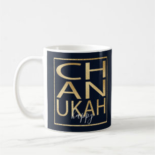 Hanukkah Tasse "Chanukah Happy Gold"