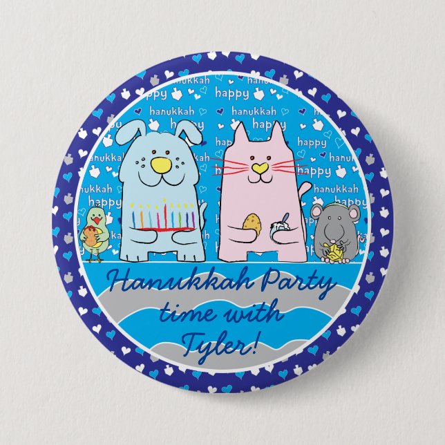 Hanukkah-Taste, Personalisieren von Maus & Freunde Button (Vorderseite)