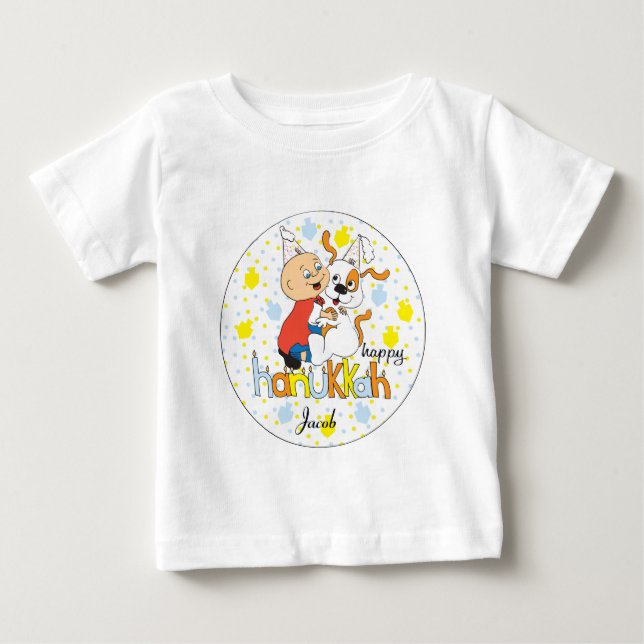 Hanukkah Tee Shirt Kinder personalisieren (Vorderseite)