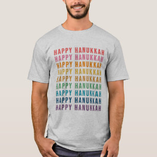 Hanukkah Text Moderne spielerische Regenbogenfarbe T-Shirt