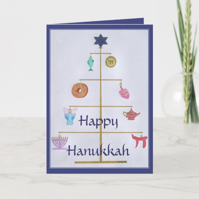 HANUKKAH TREE FEIERTAGSKARTE (Vorderseite)