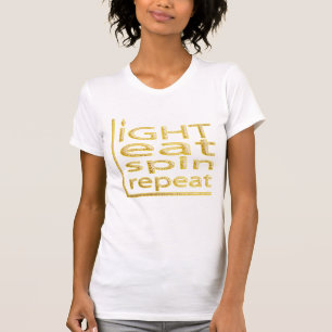 Hanukkah TShirt "LIGHT EAT SPIN REPEAT" Gold