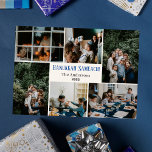 Hanukkah Typografie Blue Family Foto Collage Feiertagskarte<br><div class="desc">Hanukkah Typografie Blue Family Foto Collage</div>