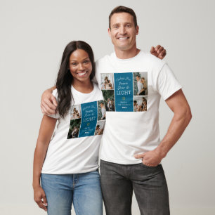 Hanukkah Typografie Blue Family Foto Collage T-Shirt