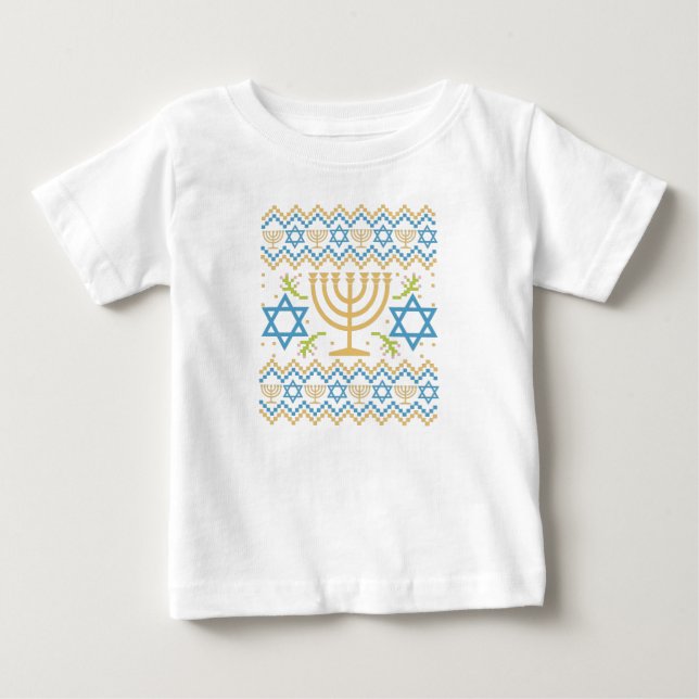 Hanukkah Ugly Sweater Jewish Holiday Gift Baby T-shirt (Vorderseite)