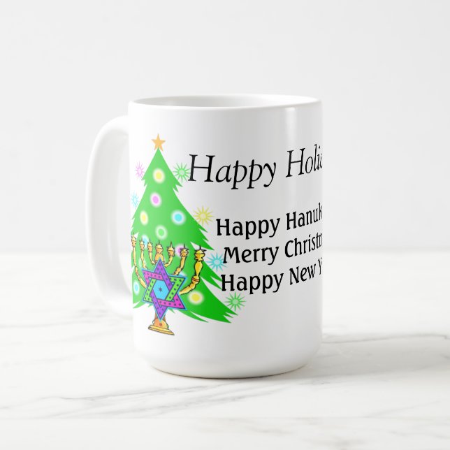 Hanukkah und Weihnachten zusammen  Kaffeetasse (Vorderseite Links)
