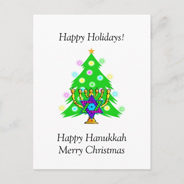 Hanukkah und Weihnachten zusammen Weihnachts-Weihn (Vorderseite)