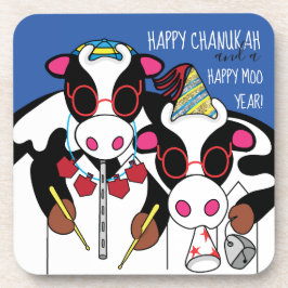 Hanukkah-Untersetzer freuen sich über das Moo-Jahr Getränkeuntersetzer