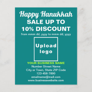 Hanukkah Verkauf auf Aquamarinem grünen Flyer