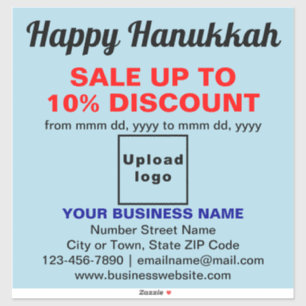 Hanukkah Verkauf auf dem hellblauen Vinyl-Aufklebe Aufkleber