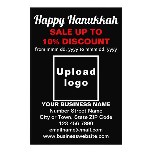 Hanukkah-Verkauf auf dem Papier für das schwarze F Fotodruck (Vorne)