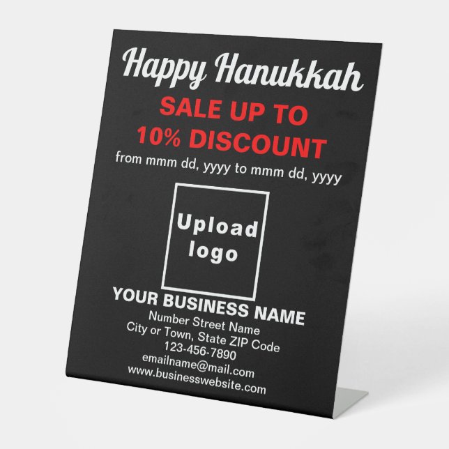 Hanukkah Verkauf auf dem Schild "Black Pedestal" (Vorderseite)