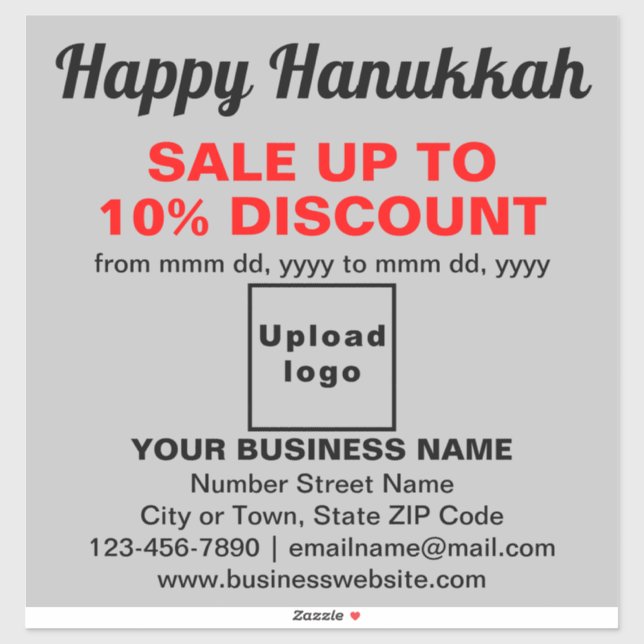 Hanukkah-Verkauf auf grauem Vinyl-Aufkleber Aufkleber (Blatt)