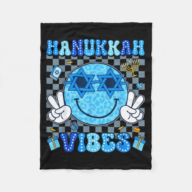 Hanukkah Vibes Chanukah Pajama Happy Hanukkah Men  Fleecedecke (Vorderseite)
