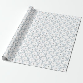 Hanukkah weiß mit Salbei und Magpie - Beeren 2 Geschenkpapier