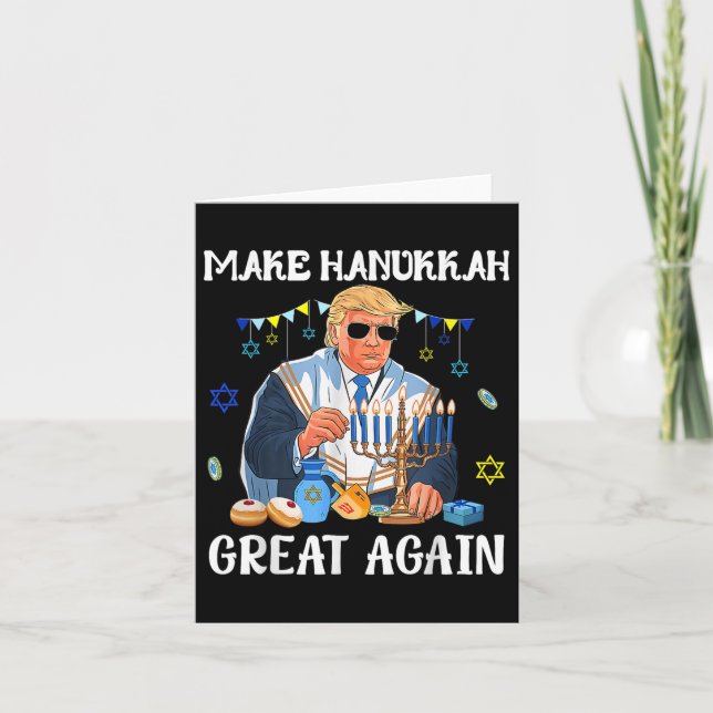 Hanukkah wieder groß machen Trump jüdisch hässlich Karte (Vorderseite)
