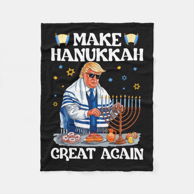 Hanukkah wieder groß machen Trump jüdischen Ugly C Fleecedecke (Vorderseite)