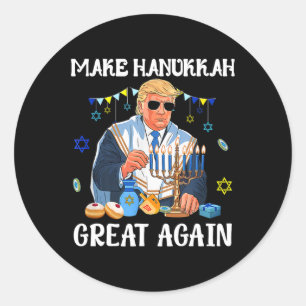 Hanukkah wieder groß machen Trump jüdischen Ugly C Runder Aufkleber