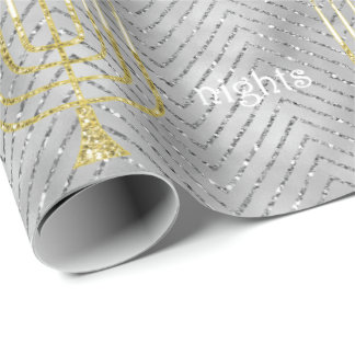 Hanukkah Wrapping Paper "Elegant Menorah" Geschenkpapier