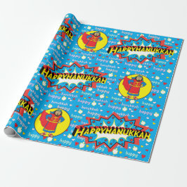 Hanukkah Wrapping Paper "Judah Super Hero" Geschenkpapier
