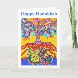 Hanukkah Yiddish Spirituelle Sprache des Friedensb Karte