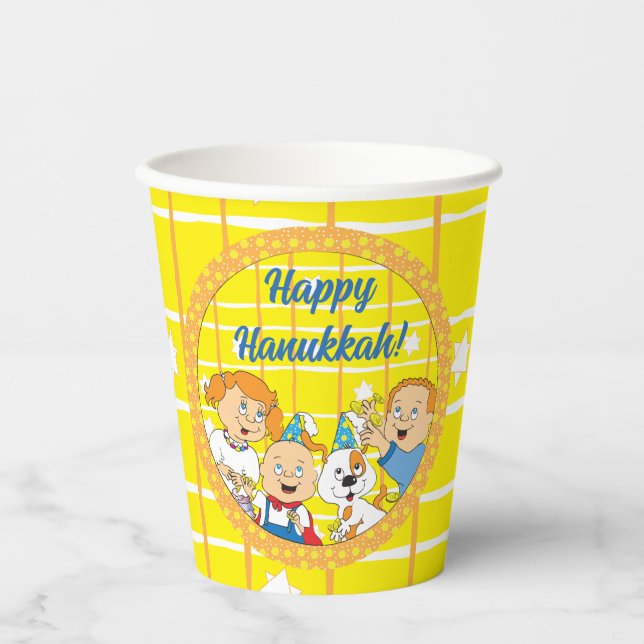 Hanukkah Zeevie und Freunde 8 oz. Pappbecher (Vorderseite)