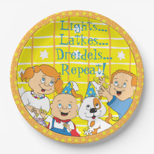 Hanukkah Zeevie und Freunde Pappteller