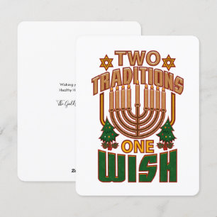 Hanukkah zwei Traditionen One Wish Christmukkah Feiertagskarte