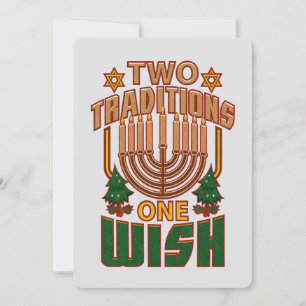 Hanukkah zwei Traditionen One Wish Christmukkah Feiertagskarte