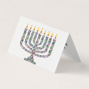Hanukkiah aus Edelsteinen-Faltkarte