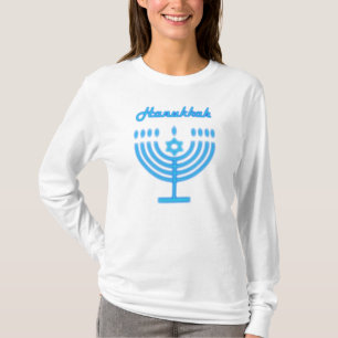 Hanukkiah glücklich Hanukkah jüdischen Urlaub Meno T-Shirt