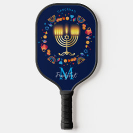 Hanukkiah Happy Hanukkah Jewish Holiday Menorah Pickleball Schläger