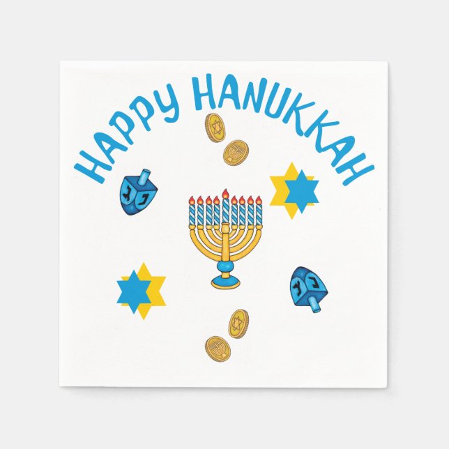 Hanukkuh Symbole Serviette (Vorderseite)