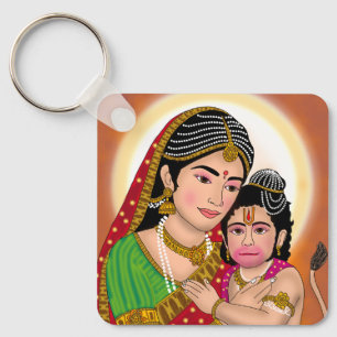 Hanuman & Anjana Mata Schlüsselanhänger
