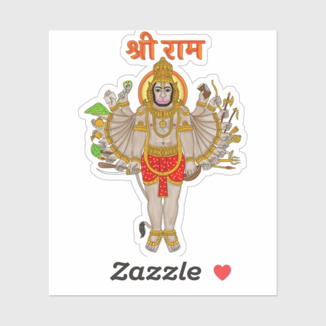 Hanuman-Aufkleber Aufkleber (Blatt)
