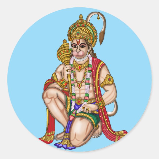 Hanuman-Aufkleber Runder Aufkleber (Vorderseite)