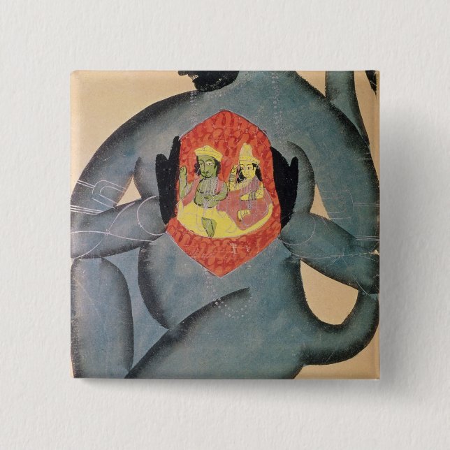 Hanuman, das Rama und Sita aufdeckt Button (Vorderseite)
