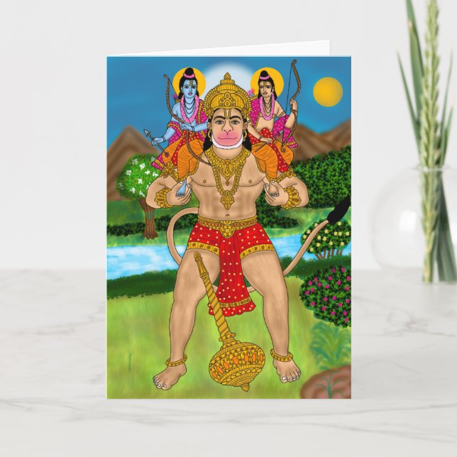 Hanuman-Grußkarte Karte (Vorderseite)