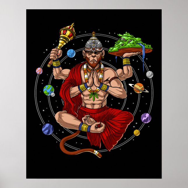 Hanuman Hindu Gott Poster (Vorne)