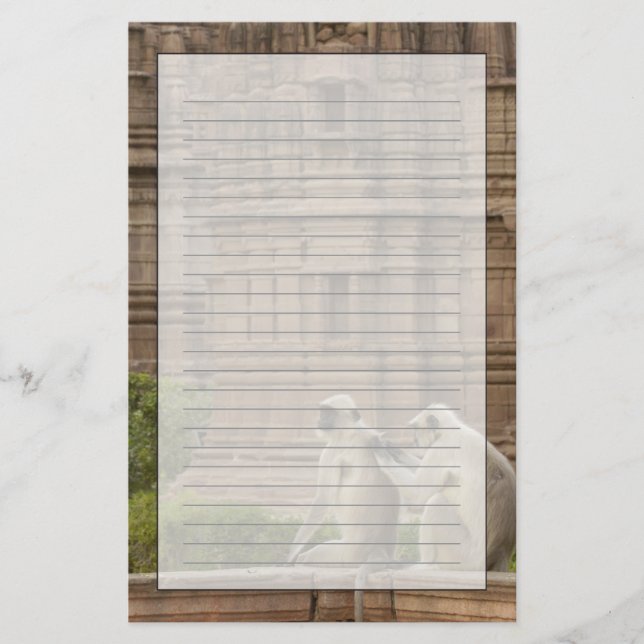 Hanuman-Langurs oder schwarz, gemein oder grau Briefpapier (Vorderseite)