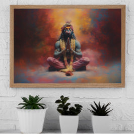 Hanuman Pastel Rainbow Colour Splash Malerei Art Poster