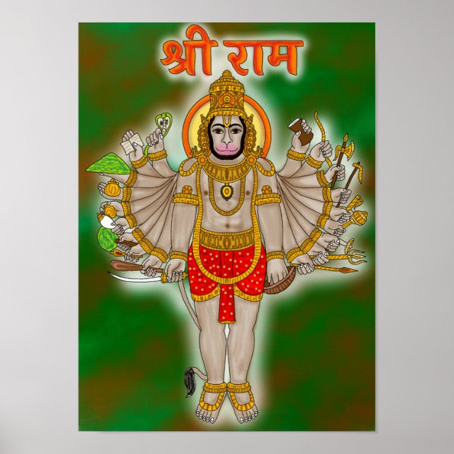 Hanuman-Plakat Poster (Vorne)