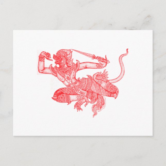 Hanuman Vintag Book Illustration Postkarte (Vorderseite)
