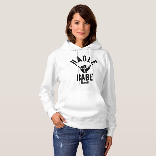 HAOLE BABE SHAKA HAWAII HOODIE (Vorne ganz)