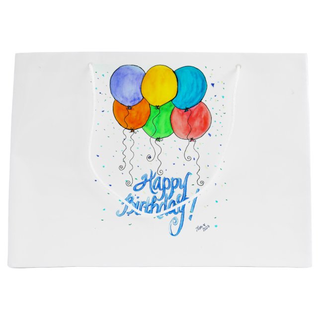 Haooy Birthday Balloons Große Geschenktüte (Vorderseite)