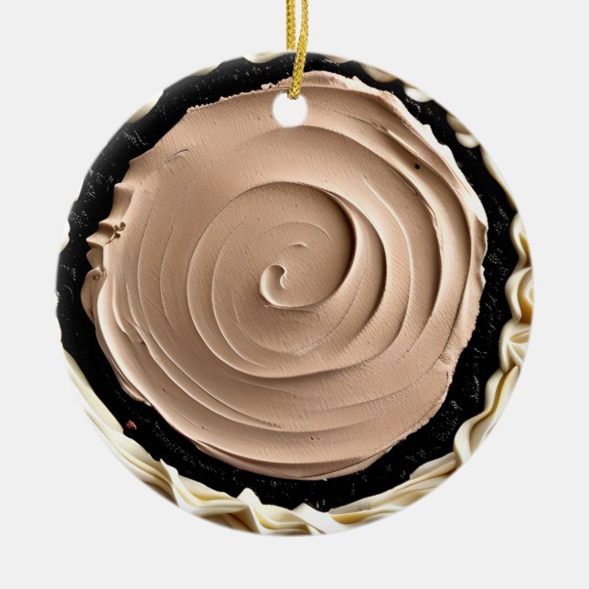 Hap-pie Weihnachten Sweetie Pie | Funny Food Puff Keramik Ornament (Vorne)