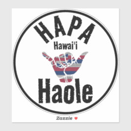 HAPA HAOLE TRIBAL HI Flag SHAKA HAWAII Aufkleber
